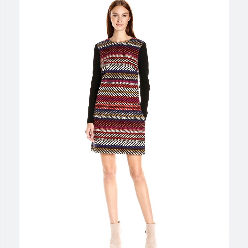 Trina Turk Women's Chapin Kingscote Stripe Long Sleeve Dress H3